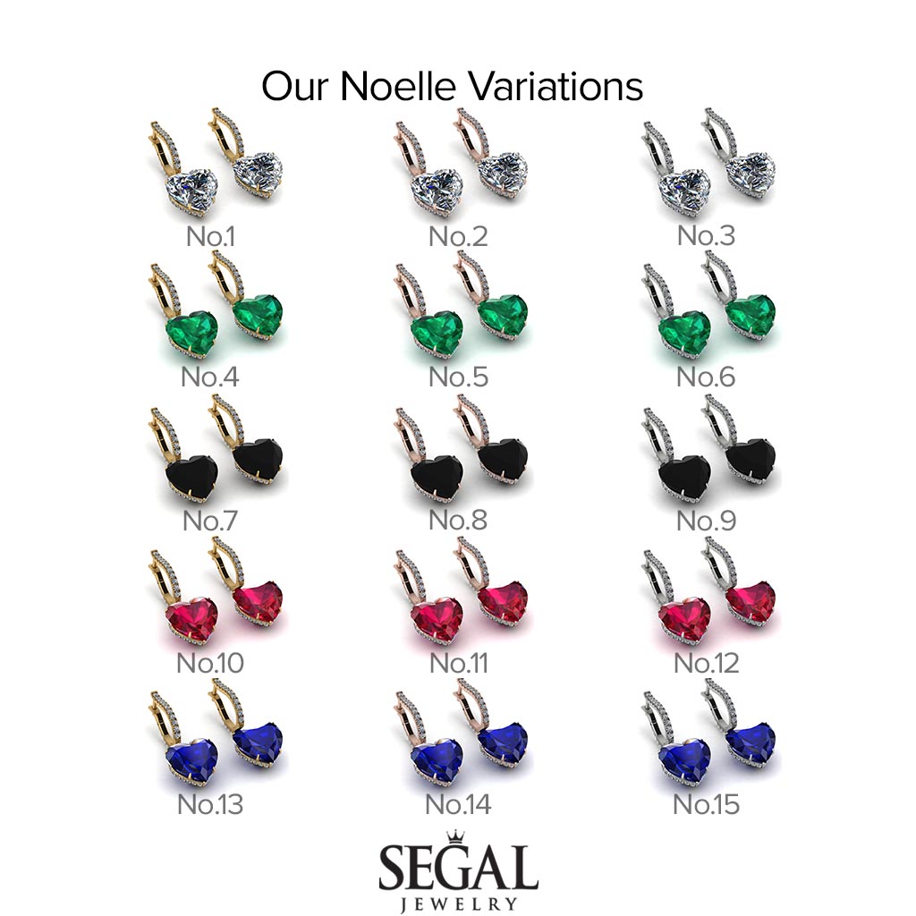 Heart Black Diamond Earrings - Noelle No. 37